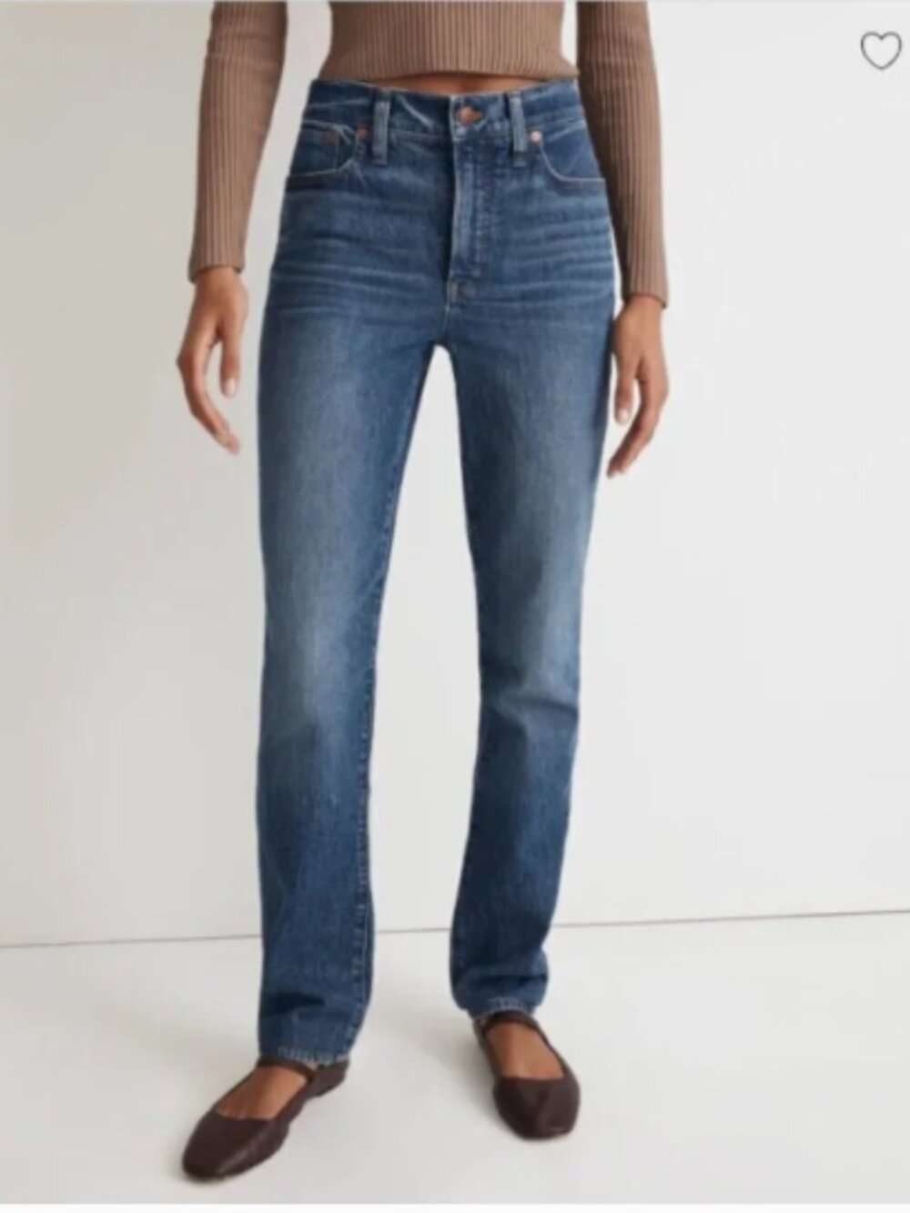 Madewell High-Rise Straight Jeans in Medium Blue Wash